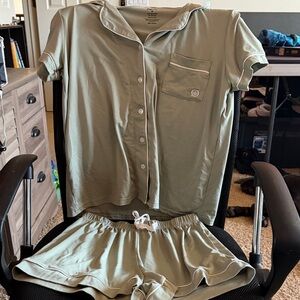 Born Gray Polyester Blend Fabric